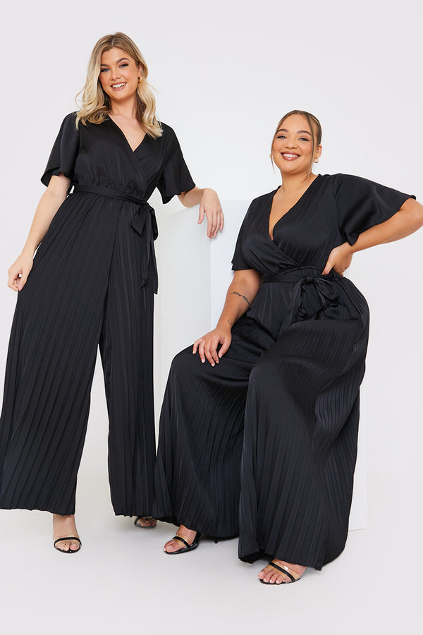 In The Style In The Style Pleated Jumpsuit Black