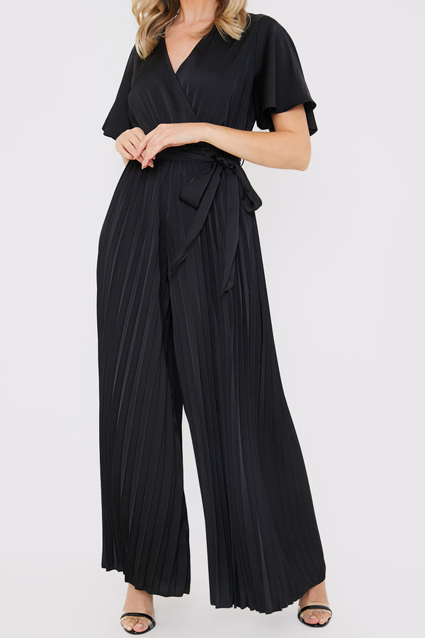 In The Style In The Style Pleated Jumpsuit Black