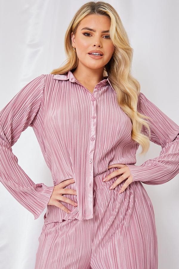 in the style In the Style Plisse Shirt Mauve