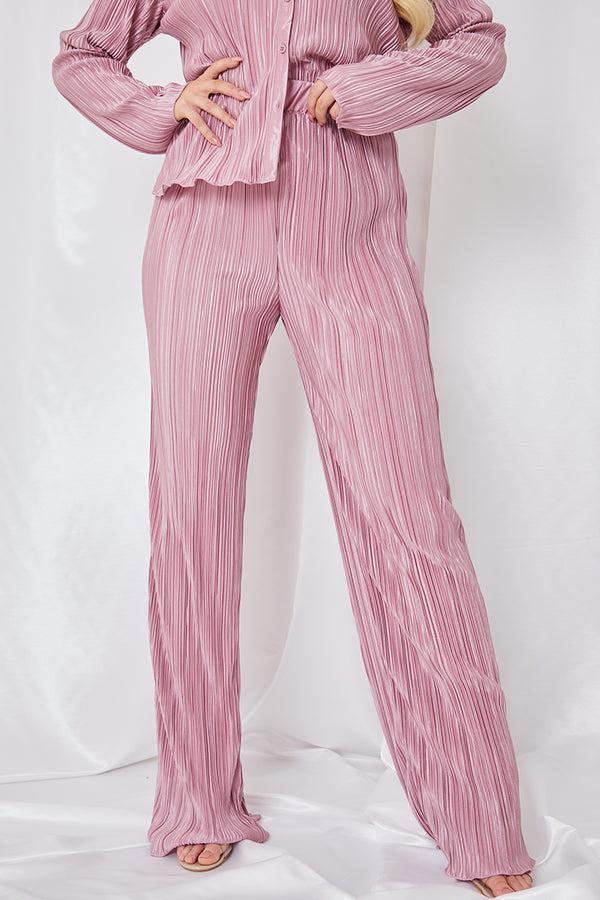 In The Style In The Style Plisse Trousers Mauve