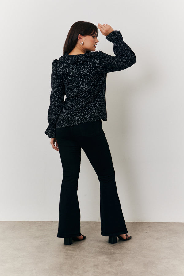 In The Style In The Style Polka Dot Blouse Black