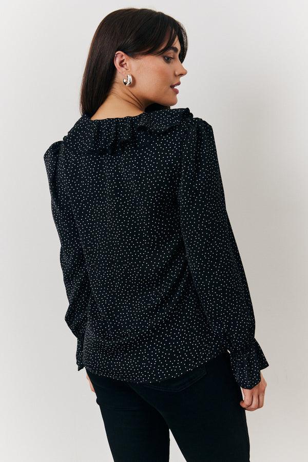 In The Style In The Style Polka Dot Blouse Black