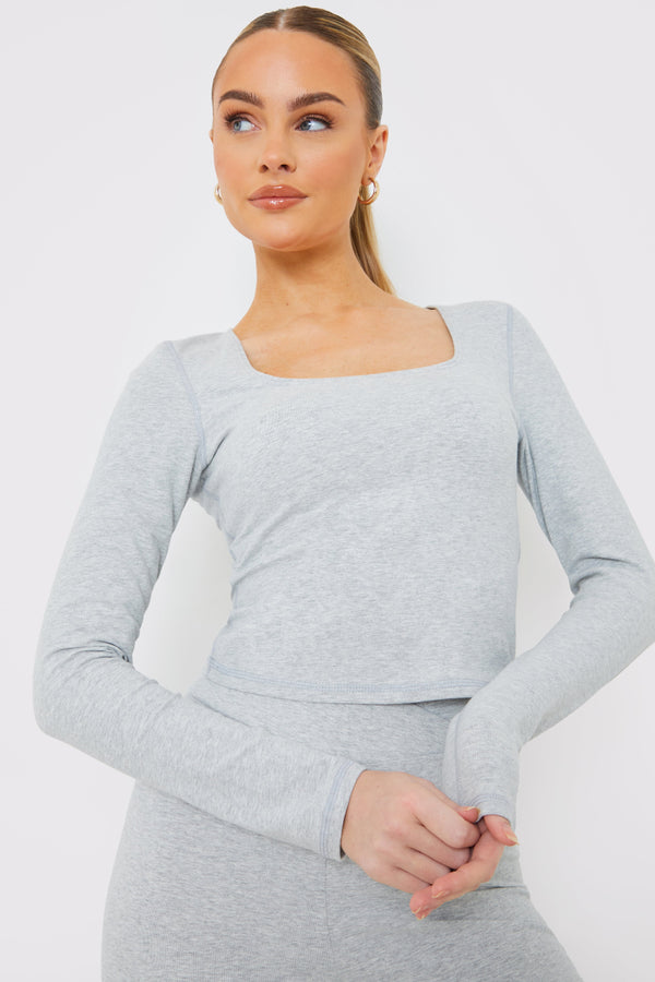 in the style In the Style Premium Jersey Top Grey