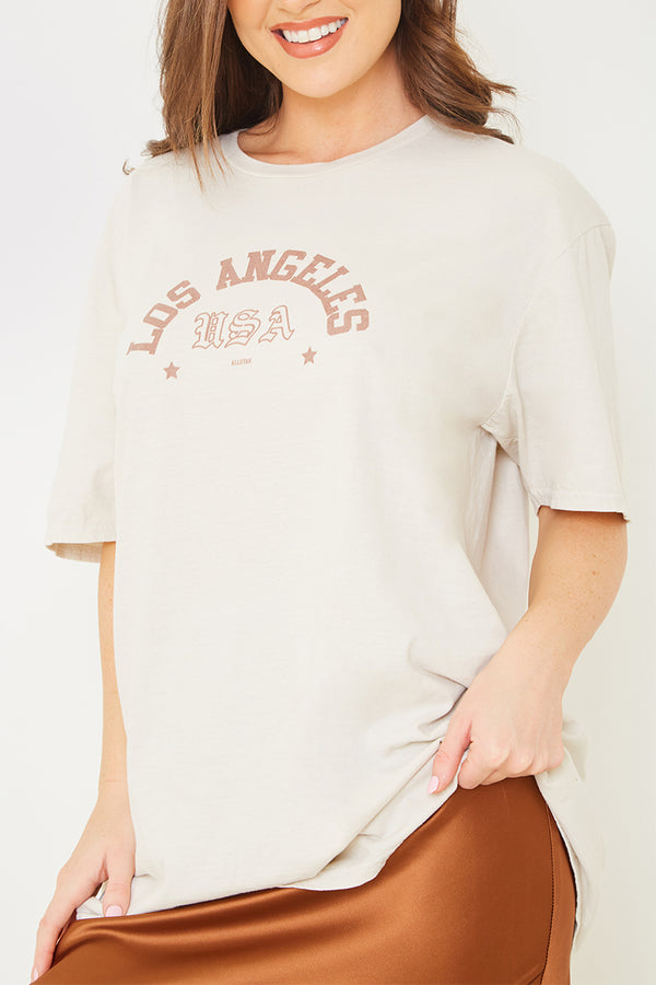 In The Style In The Style Printed T-Shirt Stone