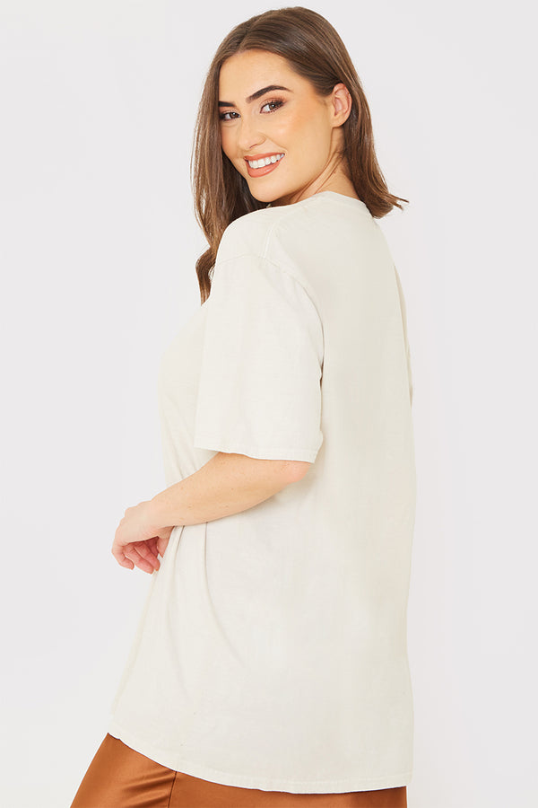 In The Style In The Style Printed T-Shirt Stone