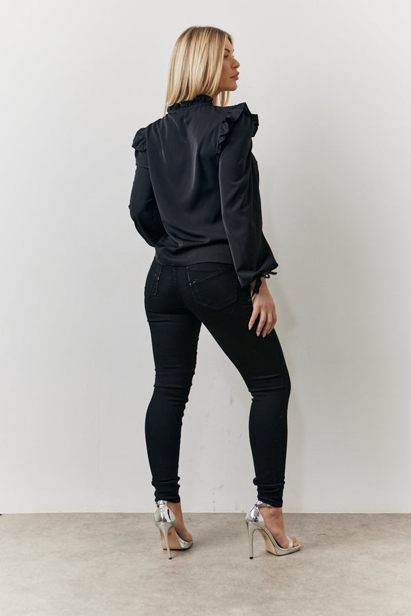 In The Style In The Style Ruffle Blouse Black