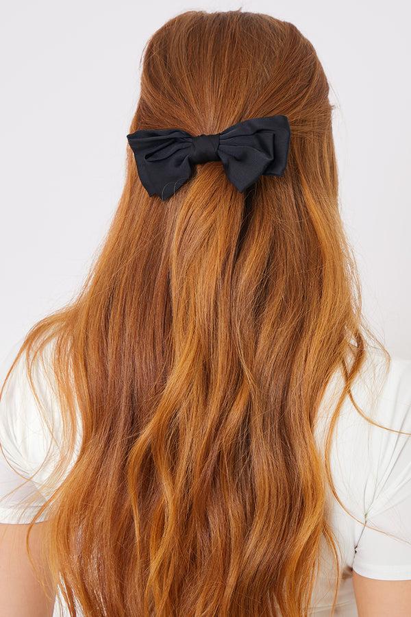 in the style In The Style Satin Hair Bow Black