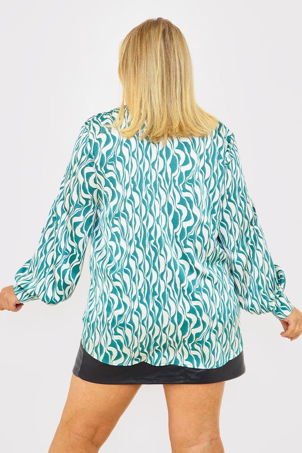 In The Style In The Style Satin Shirt Green