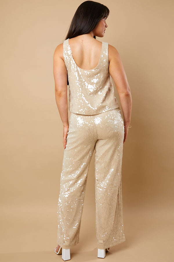 In The Style In The Style Sequin Trousers Nude