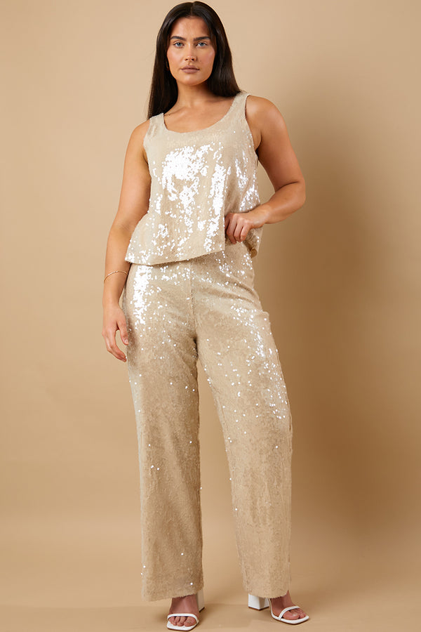 in the style In the Style Sequin Trousers Nude