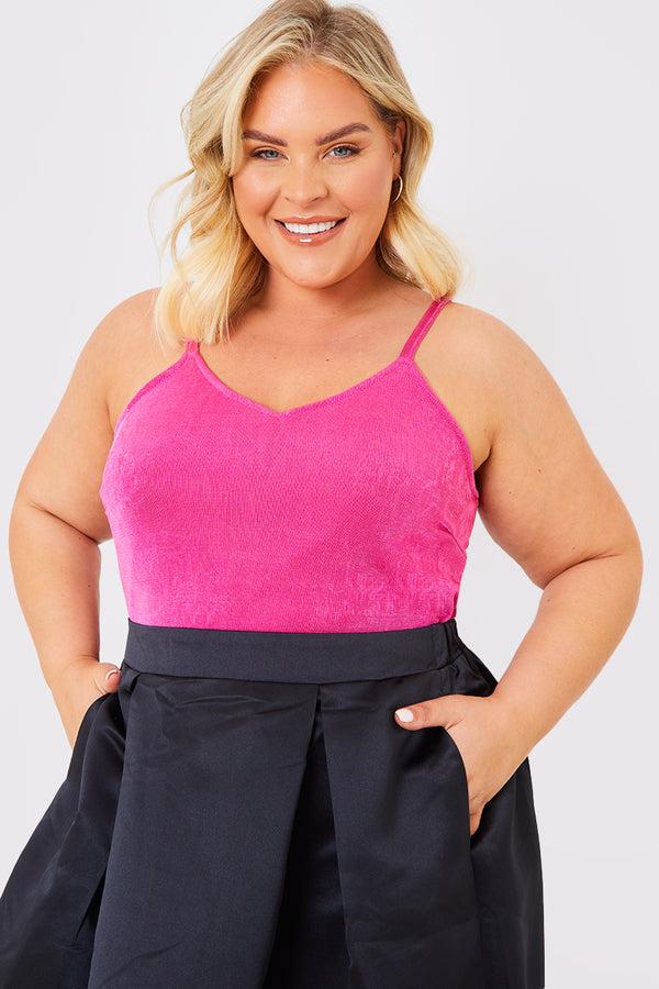 in the style In the Style Slinky Strappy Top Pink