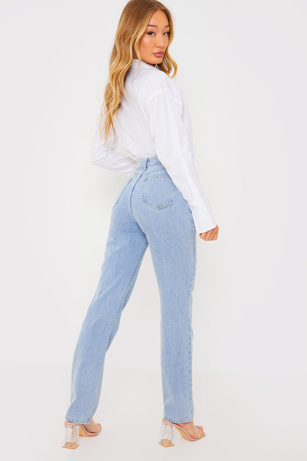 In The Style In The Style Straight Leg Jeans Blue