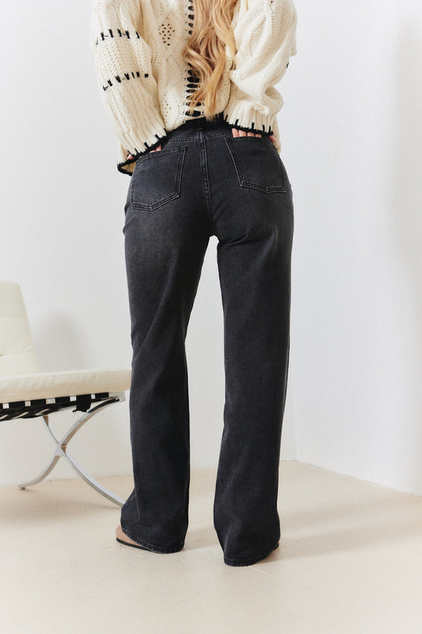 In The Style In The Style Straight Leg Jeans Grey