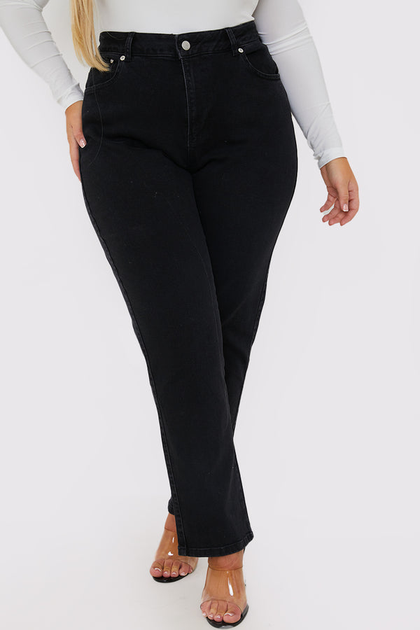 In The Style In The Style Stretch Mom Jeans Black