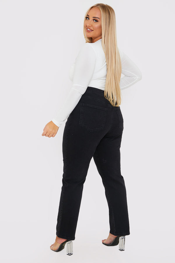 In The Style In The Style Stretch Mom Jeans Black