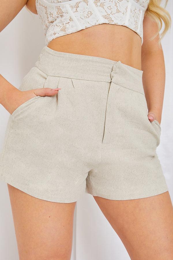 In The Style In The Style Tailored Shorts Stone