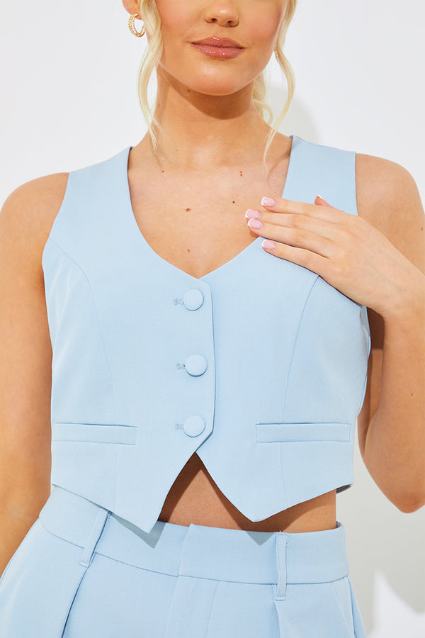 In The Style In The Style Tailored Waistcoat Blue