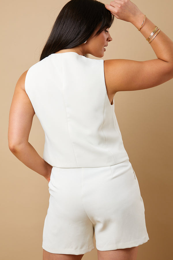 In The Style In The Style Tailored Waistcoat Cream