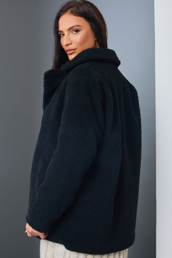 In The Style In The Style Teddy Coat Black