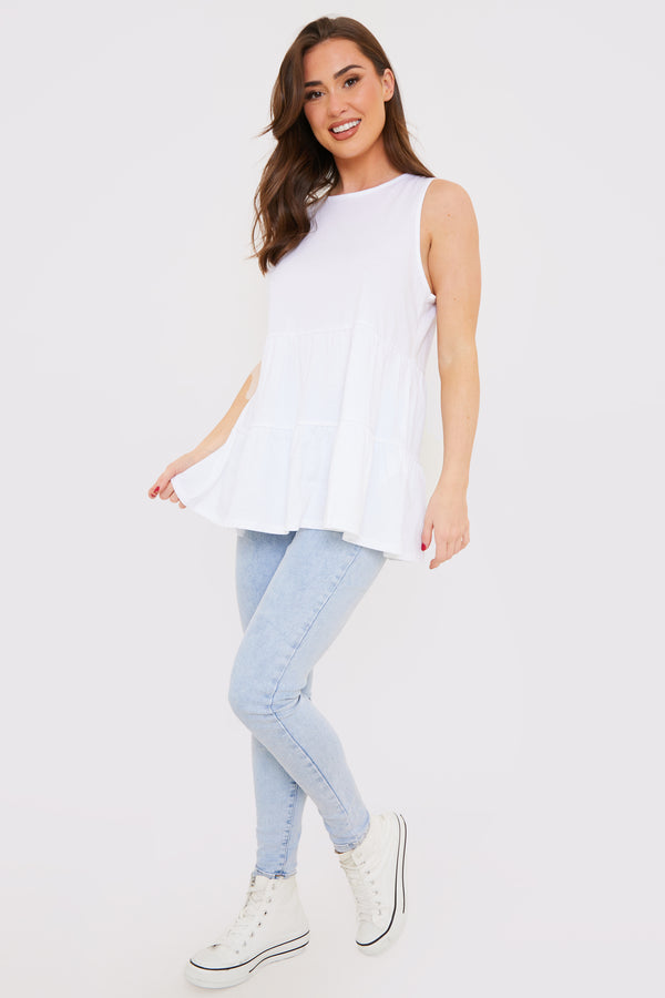 In The Style In The Style Tiered Smock Top White