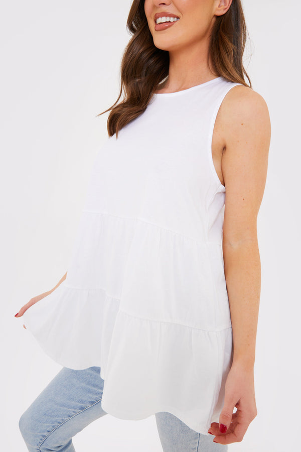 In The Style In The Style Tiered Smock Top White