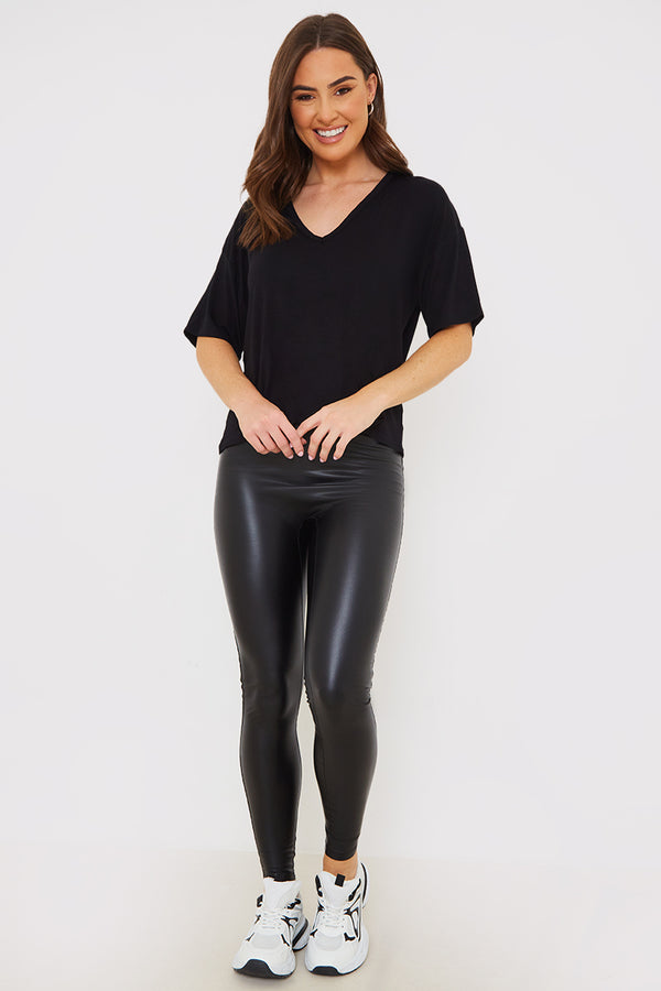 In The Style In The Style V Neck T Shirt Black