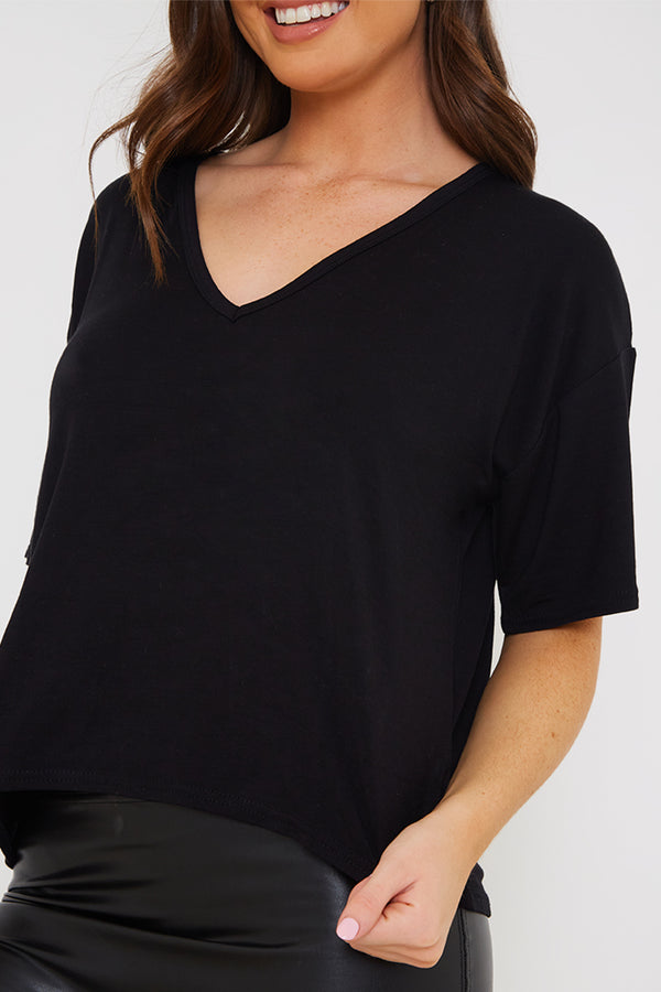 In The Style In The Style V Neck T Shirt Black