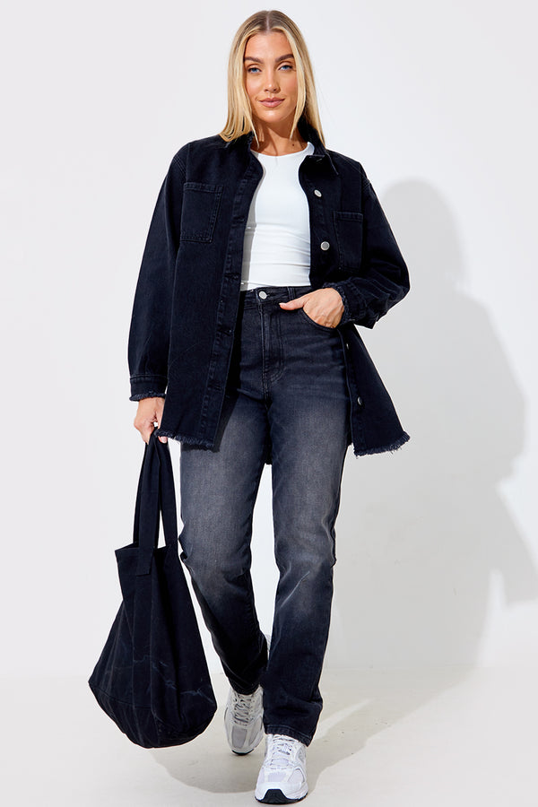 In The Style In The Style Washed Mom Jeans Black