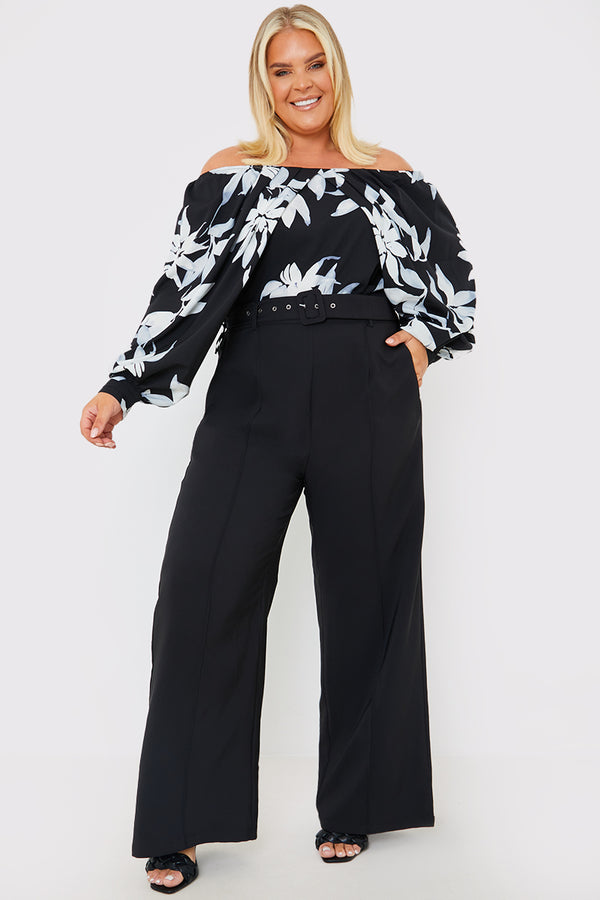 in the style In the Style Wide Leg Trouser Black
