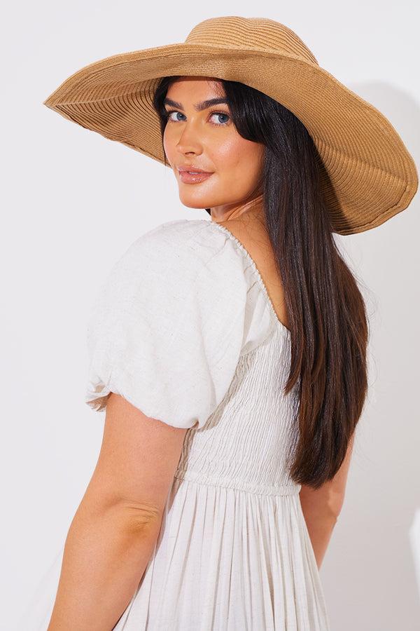 in the style In The Style Wide Rim Summer Hat Tan