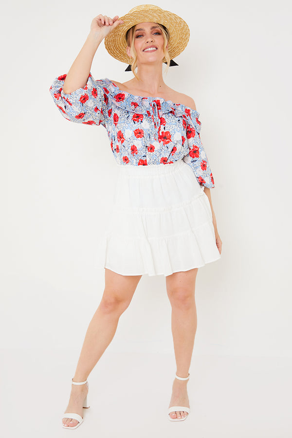 In The Style In The Style Wilderness Skirt White