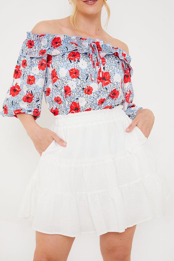 In The Style In The Style Wilderness Skirt White