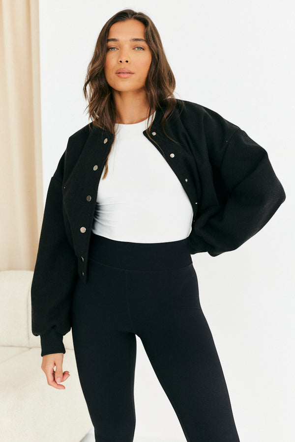 In The Style In The Style Wool Bomber Black