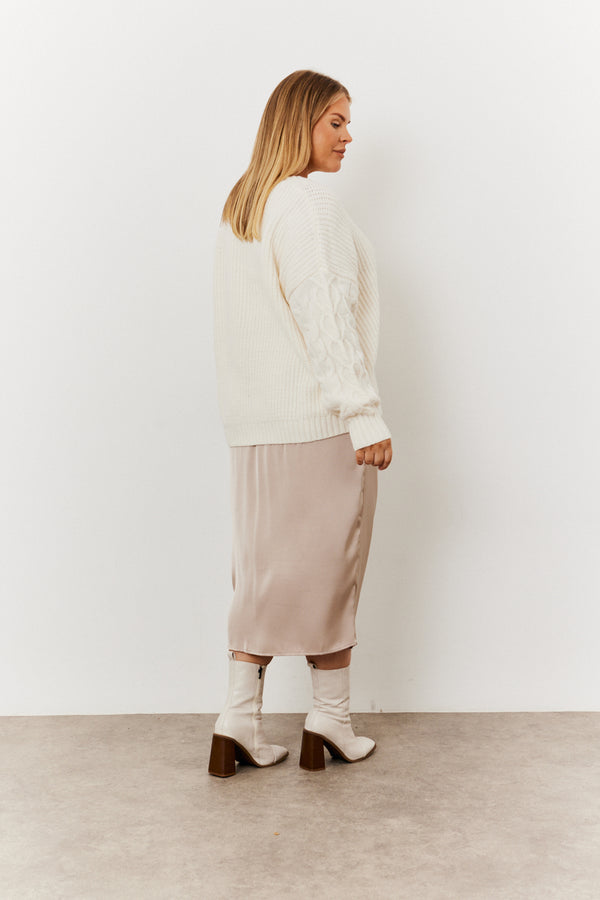 In The Style In The Style Wrap Midi Skirt Cream