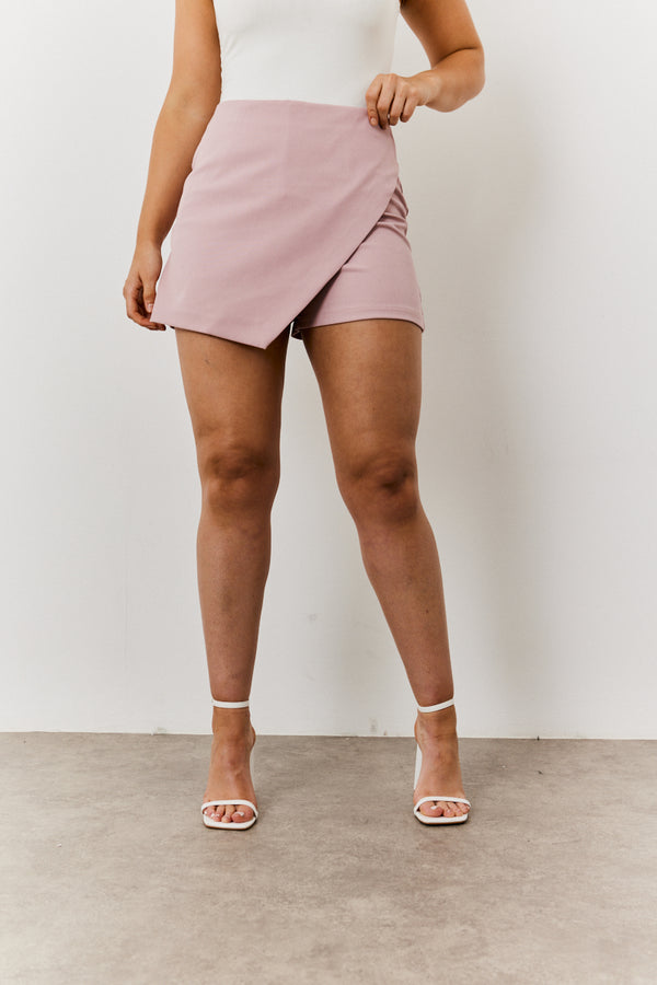 In The Style In The Style Wrap Skort Lilac