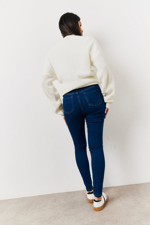 In The Style In The Style Indigo Adjustable Skinny Jeans Indigo
