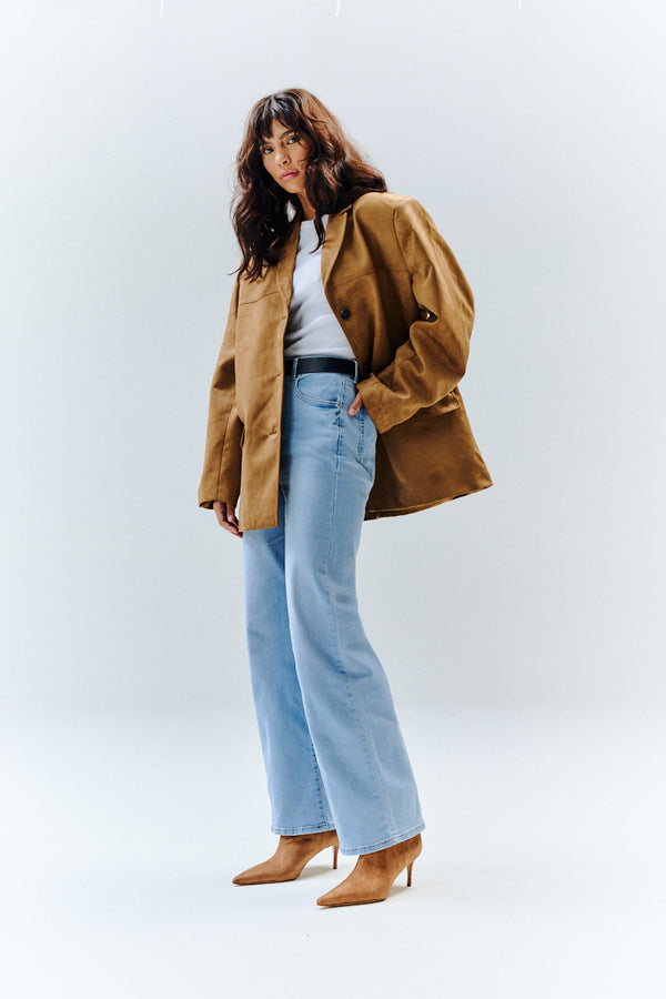 In The Style In The Style Isla Wide Leg Jeans Light Blue