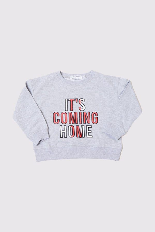 In The Style In The Style It's Coming Home Slogan Unisex Sweater Grey