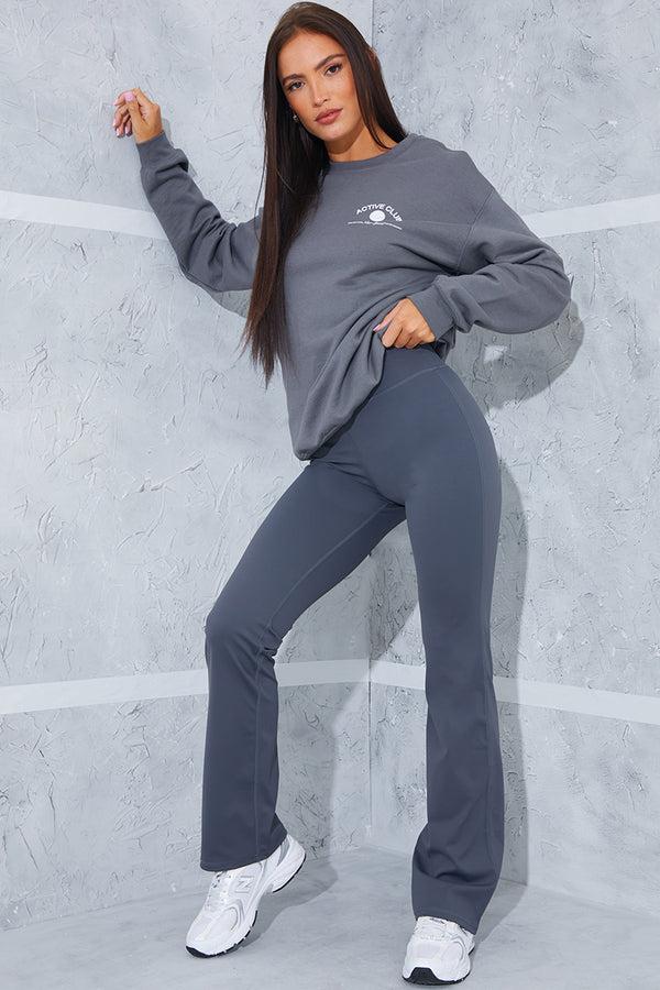 in the style In the Style Kick Flare Yoga Leggings Black