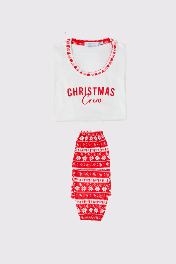 in the style In the Style Kids 'Christmas Crew' Matching Family PJ Set Red