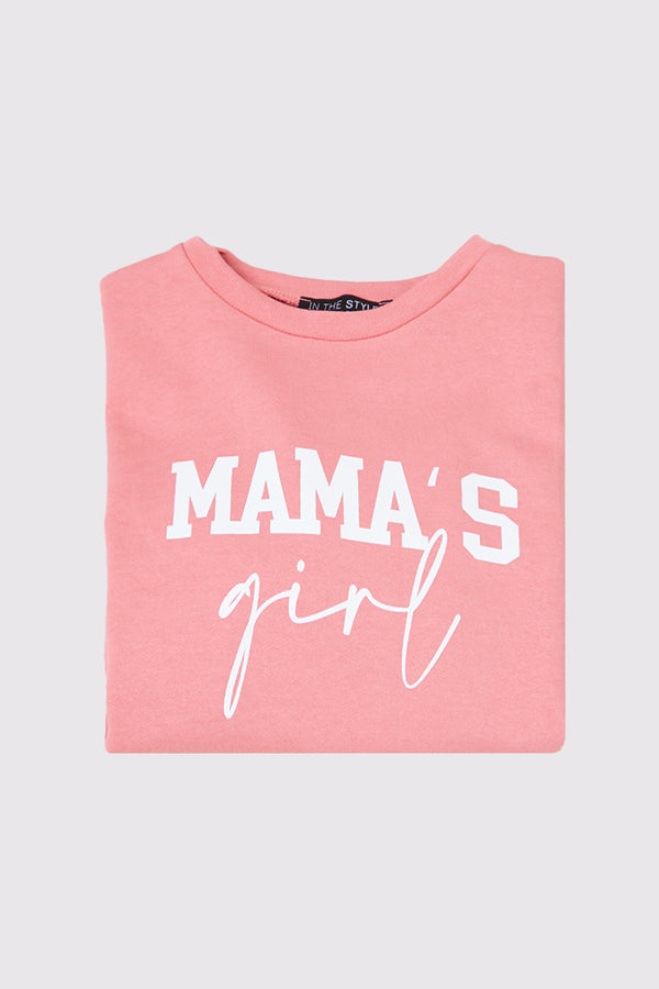 In The Style In The Style Kids Mama‚Äôs Girl Slogan Sweater Pink