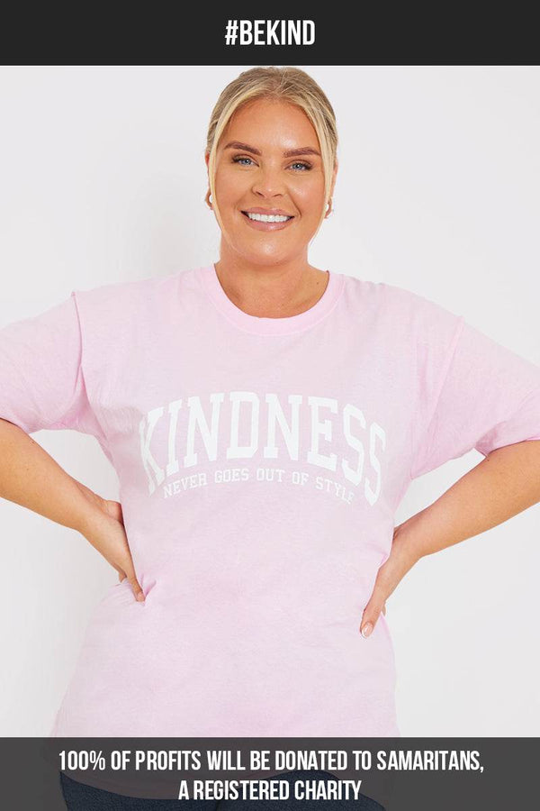 in the style In The Style 'KINDNESS NEVER GOES OUT OF STYLE' SLOGAN T-SHIRT Pink