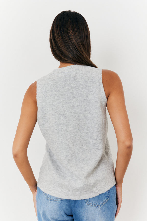 In The Style In The Style Knit Button Up Waistcoat Grey
