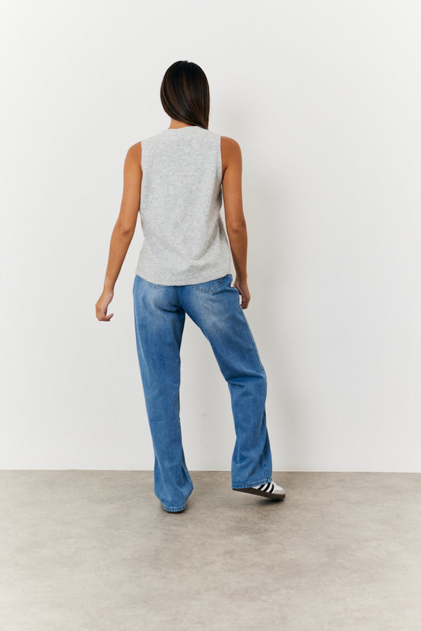 In The Style In The Style Knit Button Up Waistcoat Grey