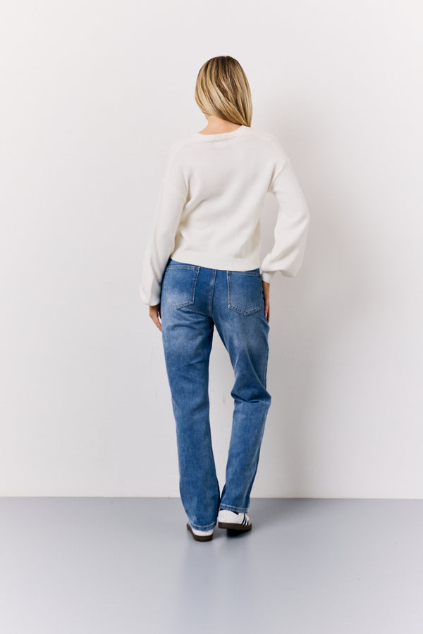 In The Style In The Style Knitted Embroidered Cardigan Ecru