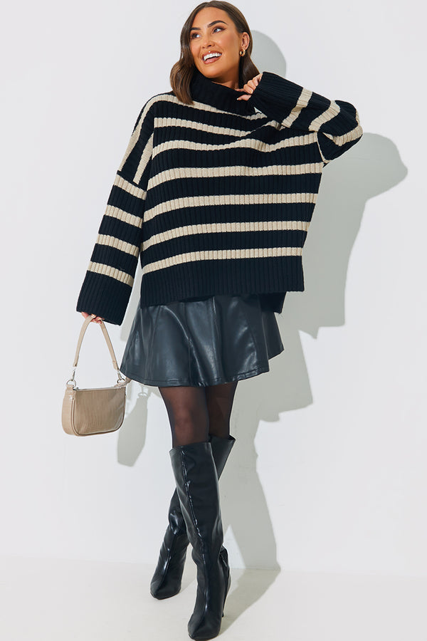 In The Style In The Style Knitted Roll Neck Jumper Oatmeal