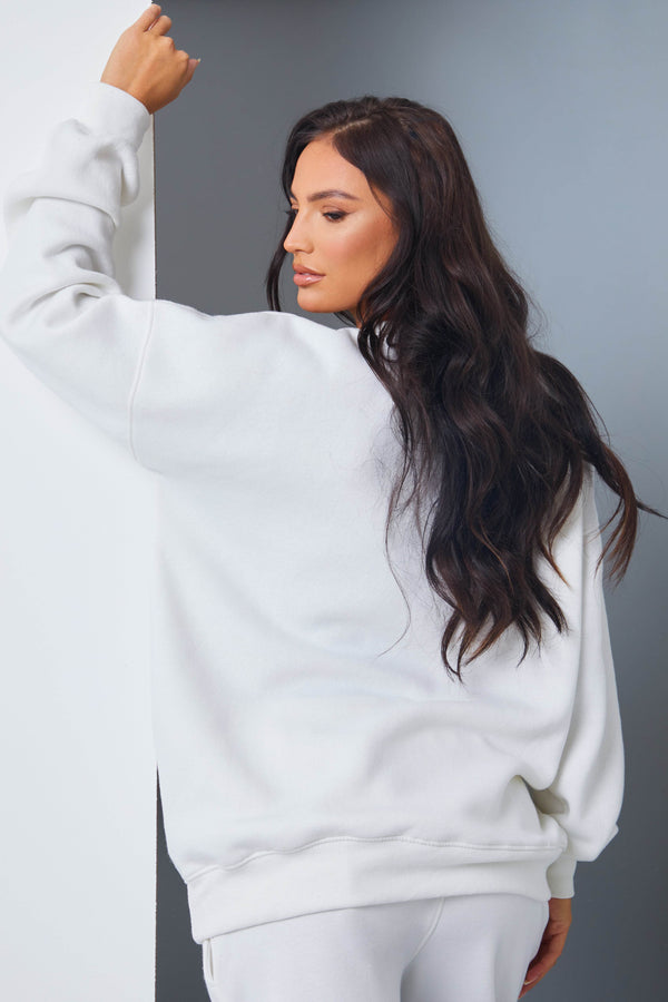 In The Style In The Style 'Leisure' Slogan Sweater White