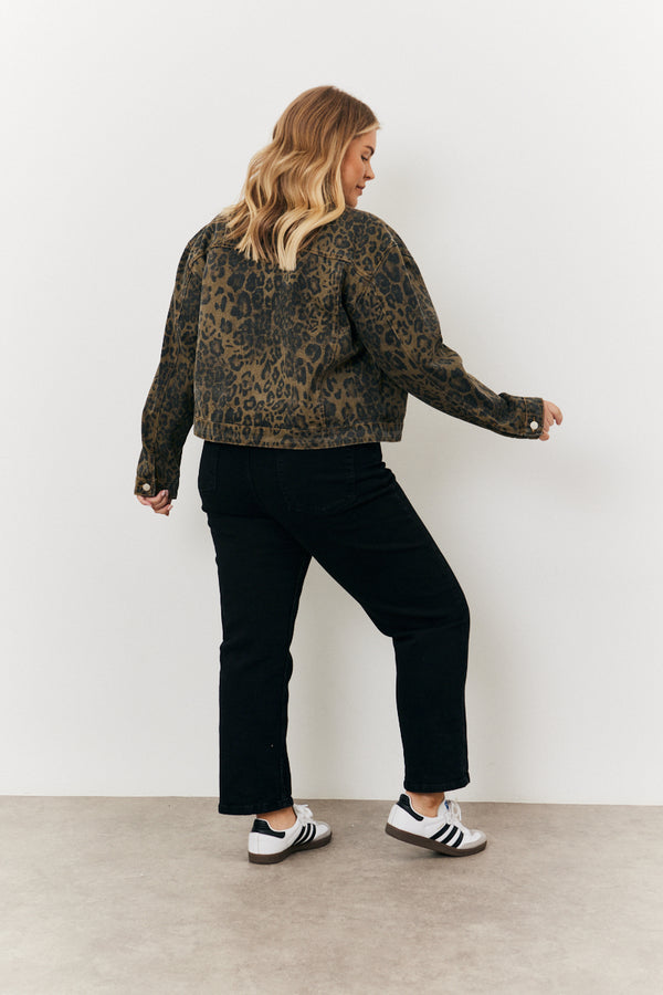 In The Style In The Style Leopard Denim Jacket Brown