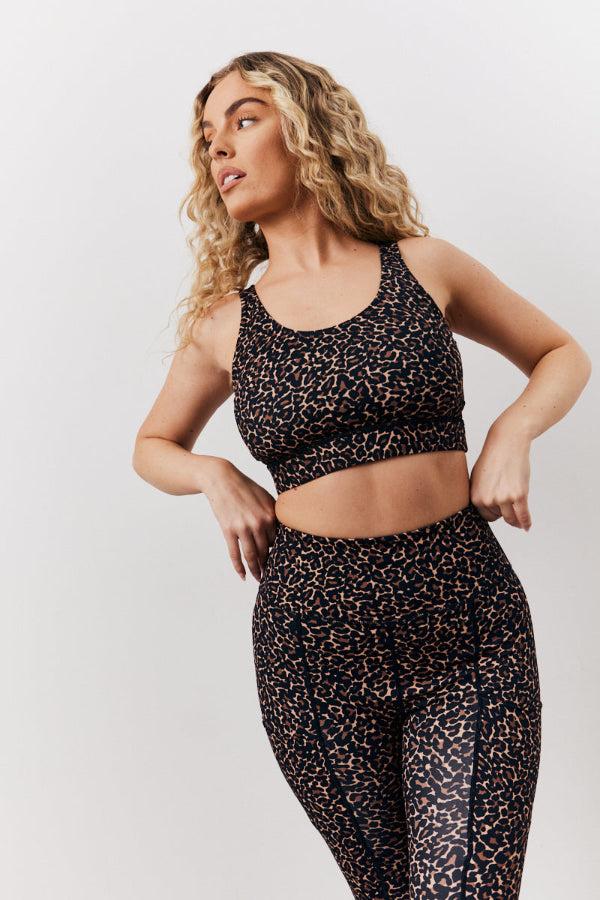 in the style In The Style Leopard Print Racer Back Sports Co-Ord Bra Multi