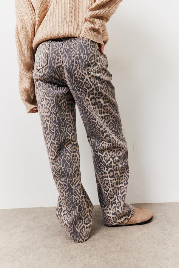 In The Style In The Style Leopard Straight Leg Jeans Animal Print